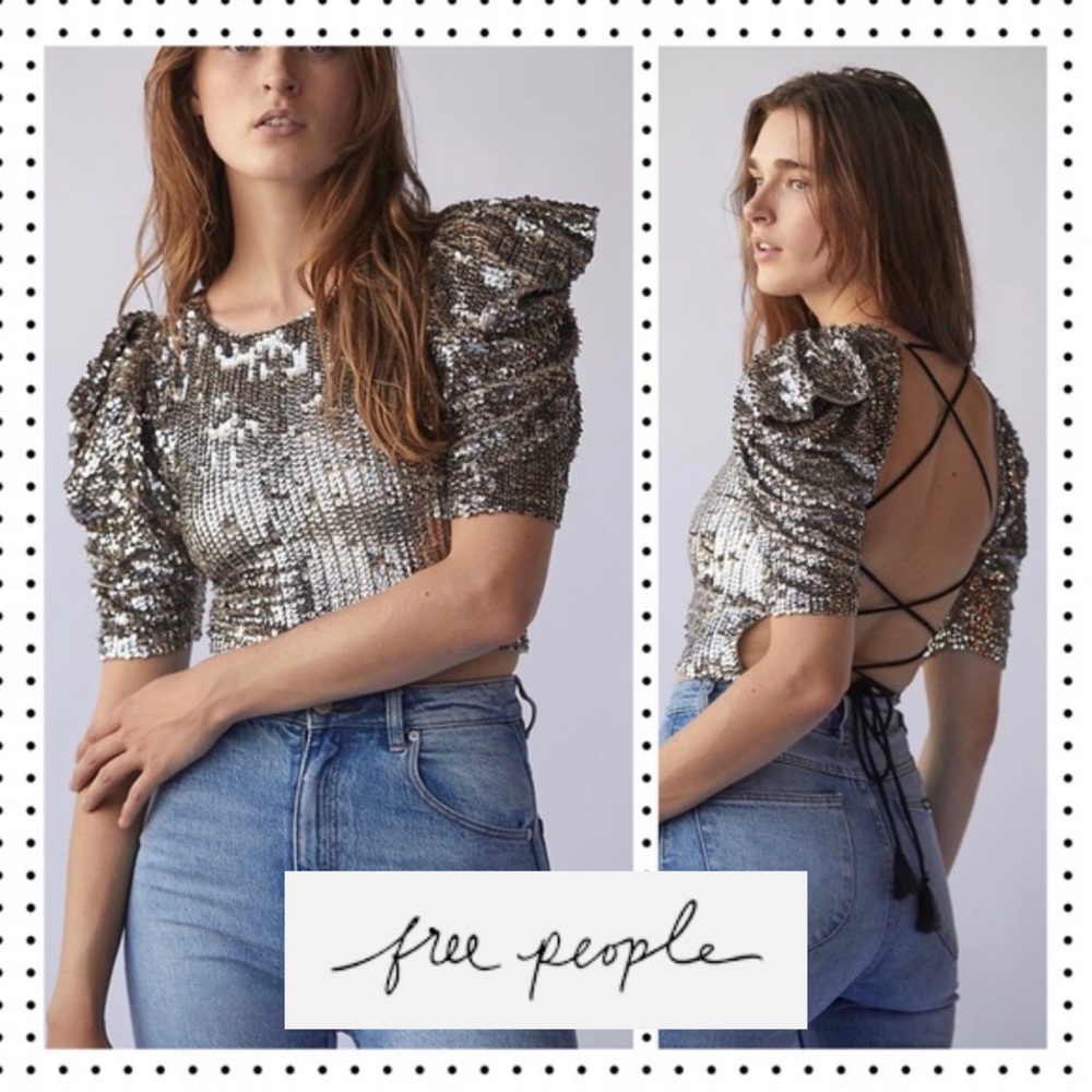 NWT Free People - Fifi Sequin Top S